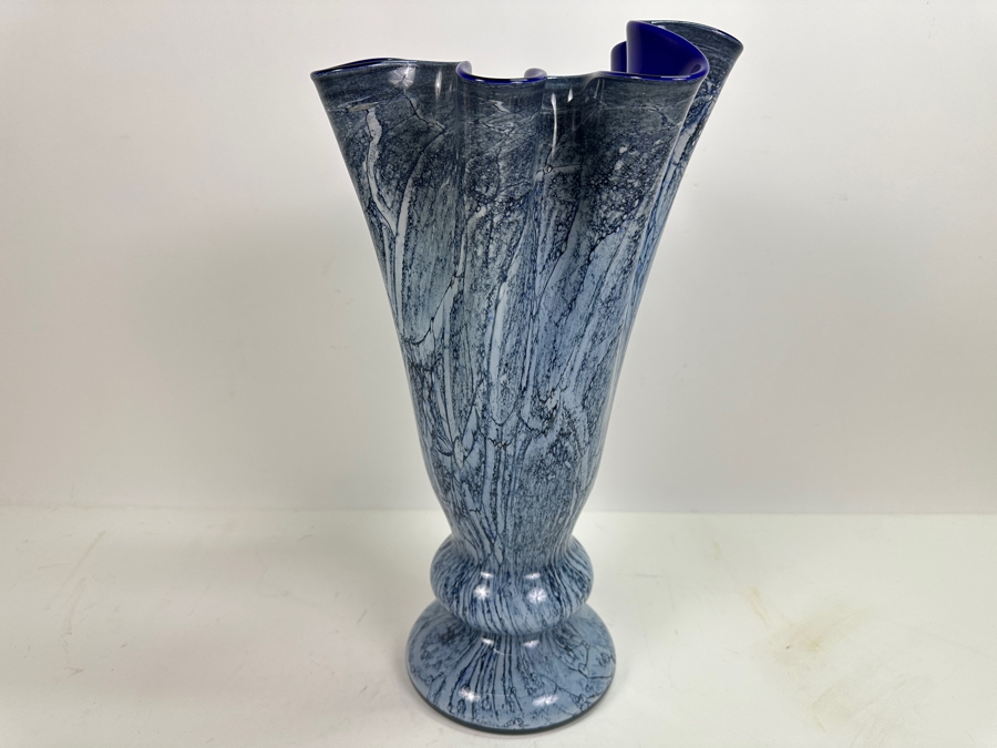 Large Krosno Art Glass Vase 14.5H [Photo 2]