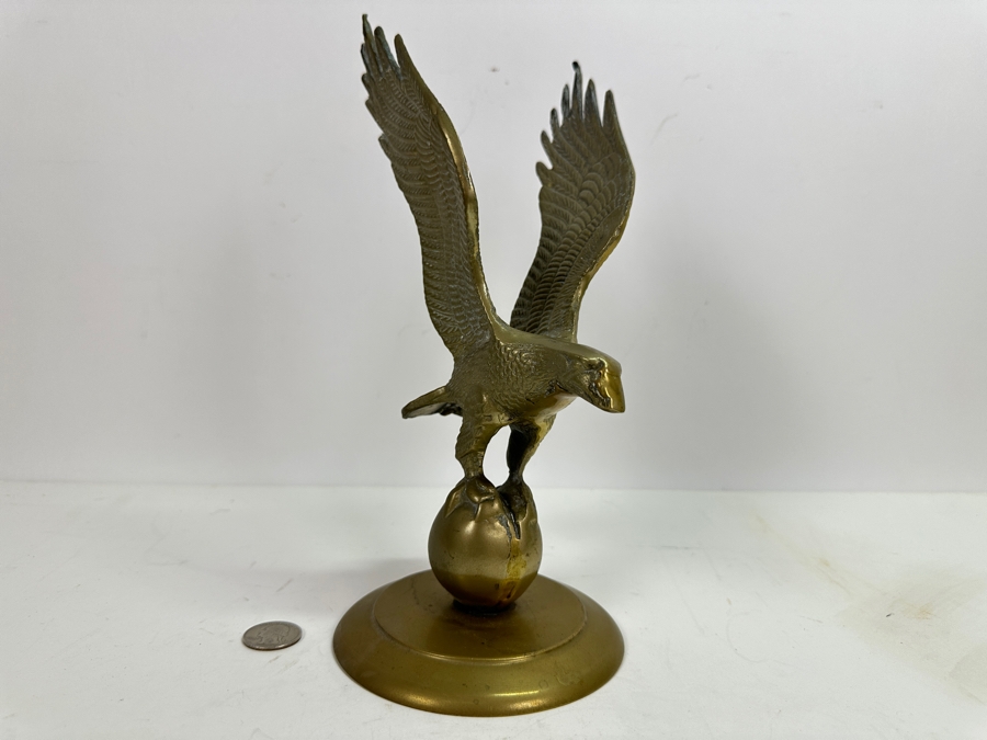 Vintage Brass Eagle Sculpture 10.5H [Photo 3]