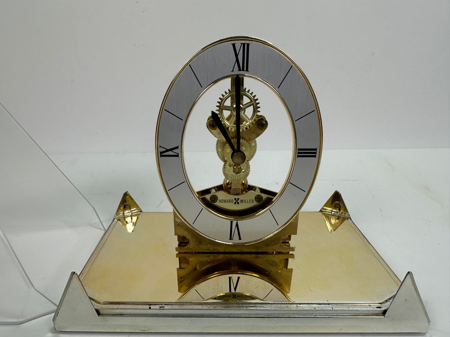 Vintage Howard Miller Pyramid Gear Clock Working 8.5W X 5.25D X 9H [Photo 3]