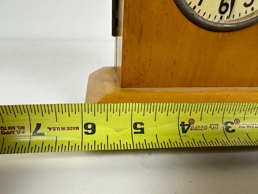 Pair Of Vintage Elgin 8 Day Car Clocks With Wooden Display Cases - Needs Servicing 6W X 2.75D X 6.5H [Photo 7]
