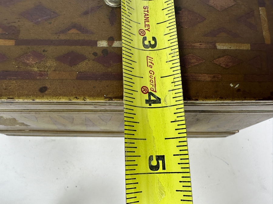 Vintage Metal Inlay Box 7.5W X 4D X 3.5H And Vintage Alberto Jorge Rio De Janeiro Trinket Box With Clock Gears 2W X 1.75H [Photo 16]