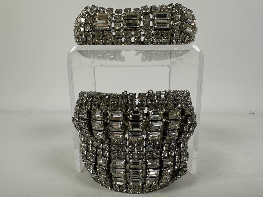 Pair Of Vintage WEISS Rhinestone Bracelets [Photo 2]