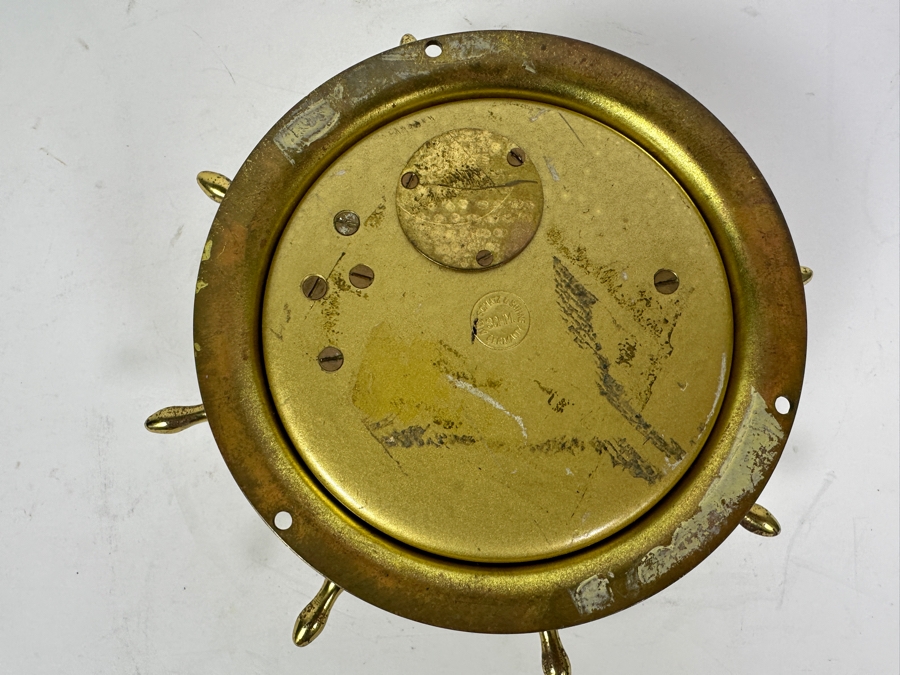 Vintage Working Schatz & Sohne Ship's Bell Brass Clock Germany 6.5W X 2H [Photo 6]