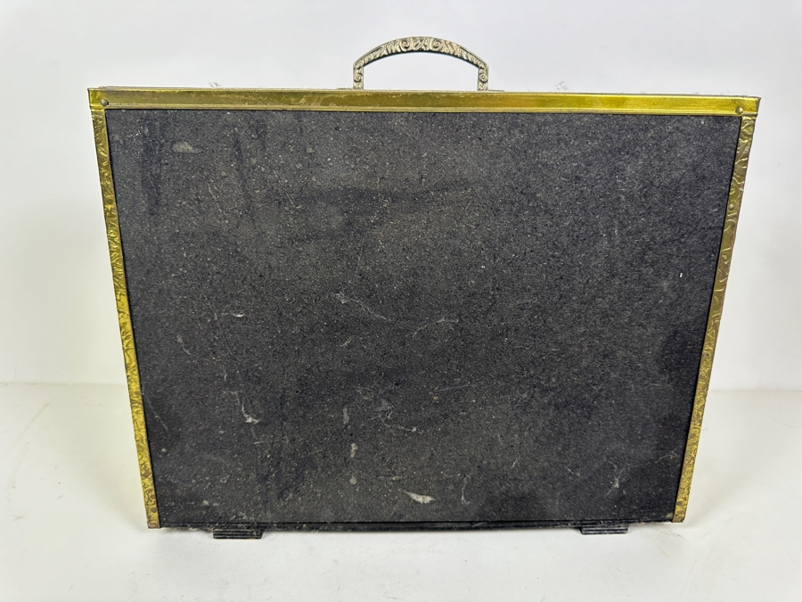 Vintage Repousse Brass Magazine Rack 14.5W X 6D X 12H [Photo 4]