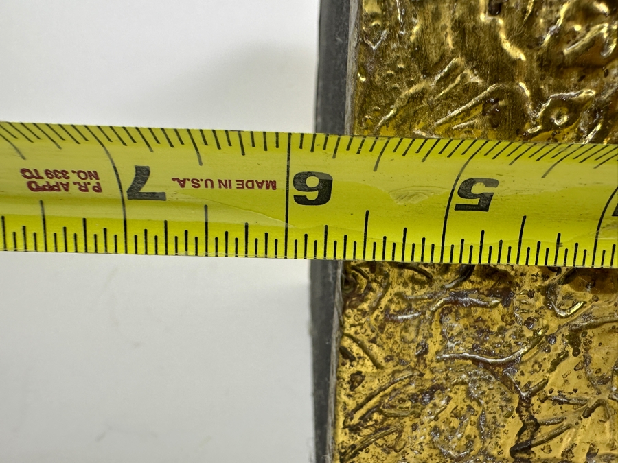 Vintage Repousse Brass Magazine Rack 14.5W X 6D X 12H [Photo 6]