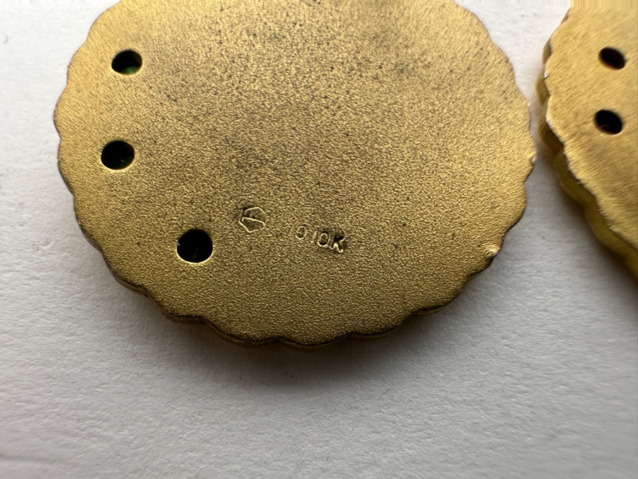 Pair Of Vintage 1/10 10K Pendants With Rubies & Emeralds 10.9g [Photo 5]