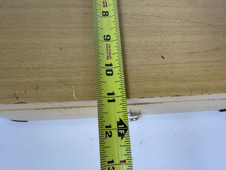 Vintage Mid-Century Wooden Silverware Chest With Set Of Danish Crown Stainless Steel Flatware By Estate Designed By John Brokate (Missing Spoons) 16.5W X 11D X 6H [Photo 7]