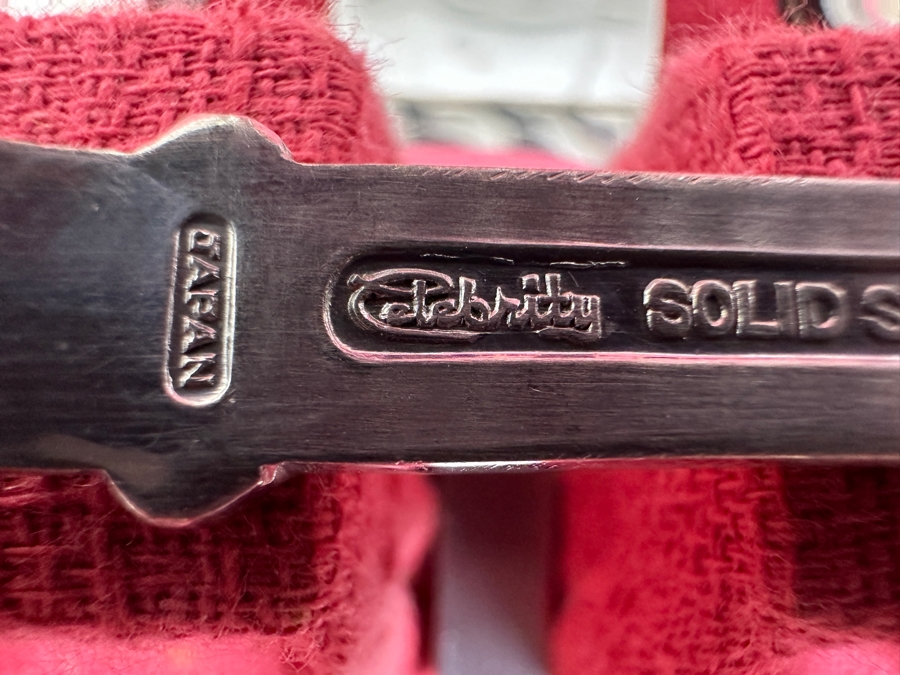 Vintage Mid-Century Wooden Silverware Chest With Set Of Danish Crown Stainless Steel Flatware By Estate Designed By John Brokate (Missing Spoons) 16.5W X 11D X 6H [Photo 12]