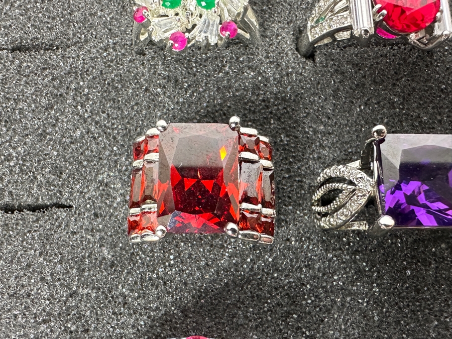 Nine Sterling Silver Rings Of Various Styles And Sizes 73.6g [Photo 8]