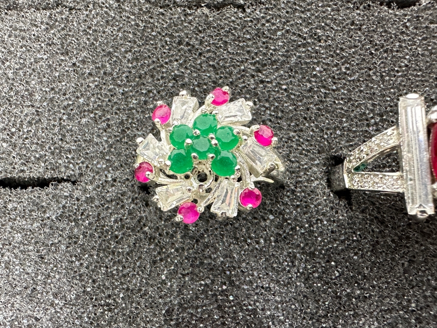 Nine Sterling Silver Rings Of Various Styles And Sizes 73.6g [Photo 12]