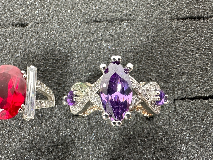 Nine Sterling Silver Rings Of Various Styles And Sizes 73.6g [Photo 9]