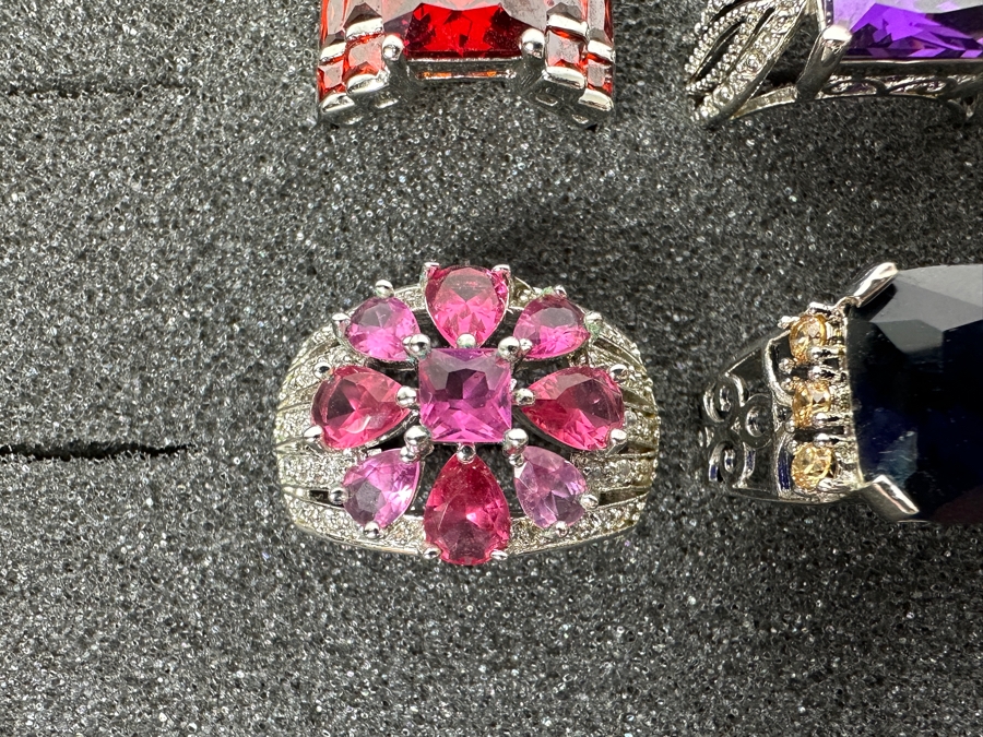 Nine Sterling Silver Rings Of Various Styles And Sizes 73.6g [Photo 3]