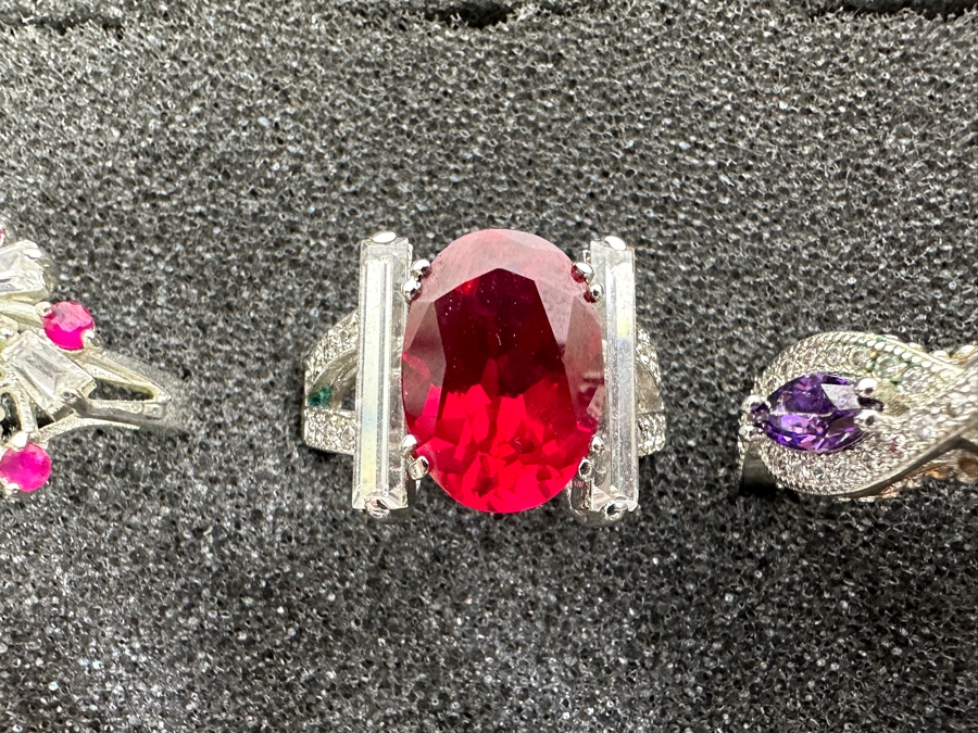 Nine Sterling Silver Rings Of Various Styles And Sizes 73.6g [Photo 11]