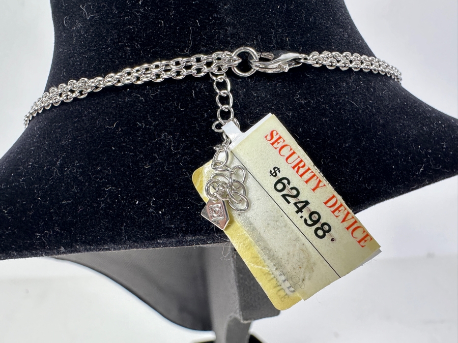 Sterling Silver 18' Necklace With Simulated Emerald Austrian Crystal Alexandra Gem 44.5g Retails $624 [Photo 4]