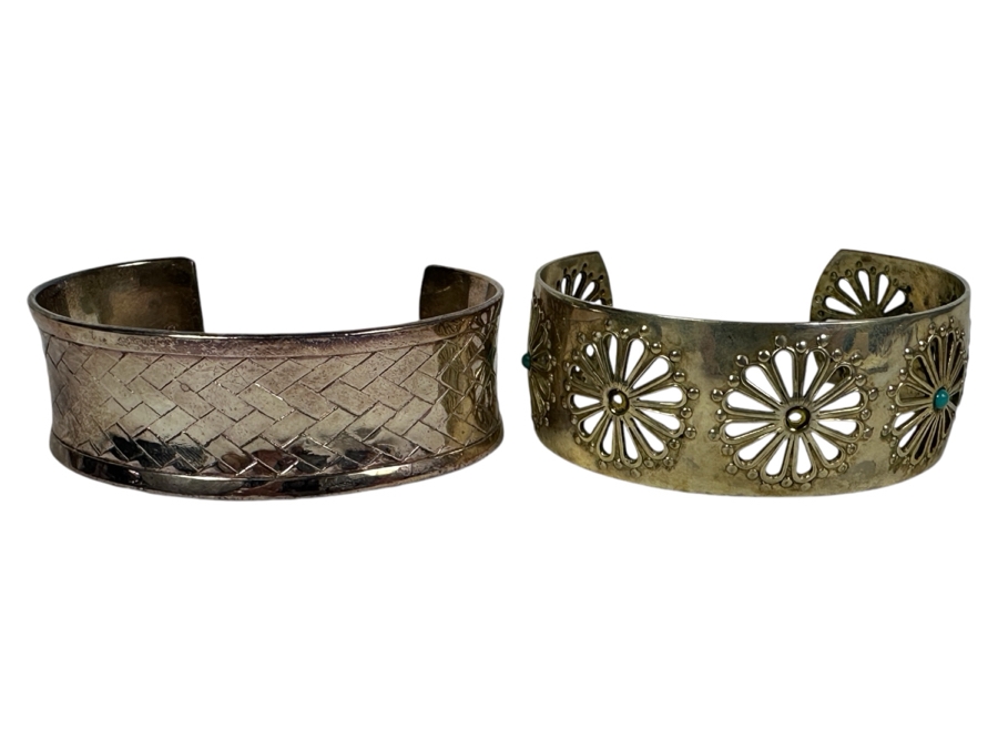 Pair Of Sterling Silver Cuff Bracelets 61.8g