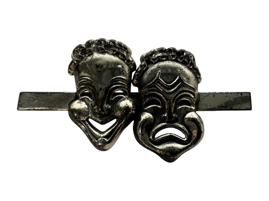 Vintage Sterling Silver Theater Masks Brooch Pin By Danecraft 9.3g