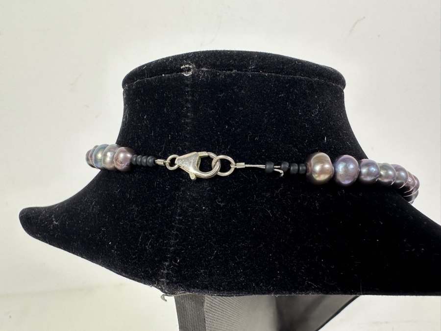 Vintage 17' Tahitian Pearl Necklace With Sterling Silver Clasp [Photo 3]