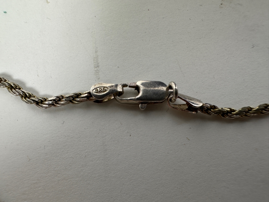 Sterling Silver Amethyst Pendant With 18' Sterling Silver Italian Chain Necklace 31.3g [Photo 10]