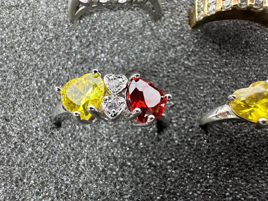 Nine Sterling Silver Rings Of Various Styles And Sizes 57.6g [Photo 10]