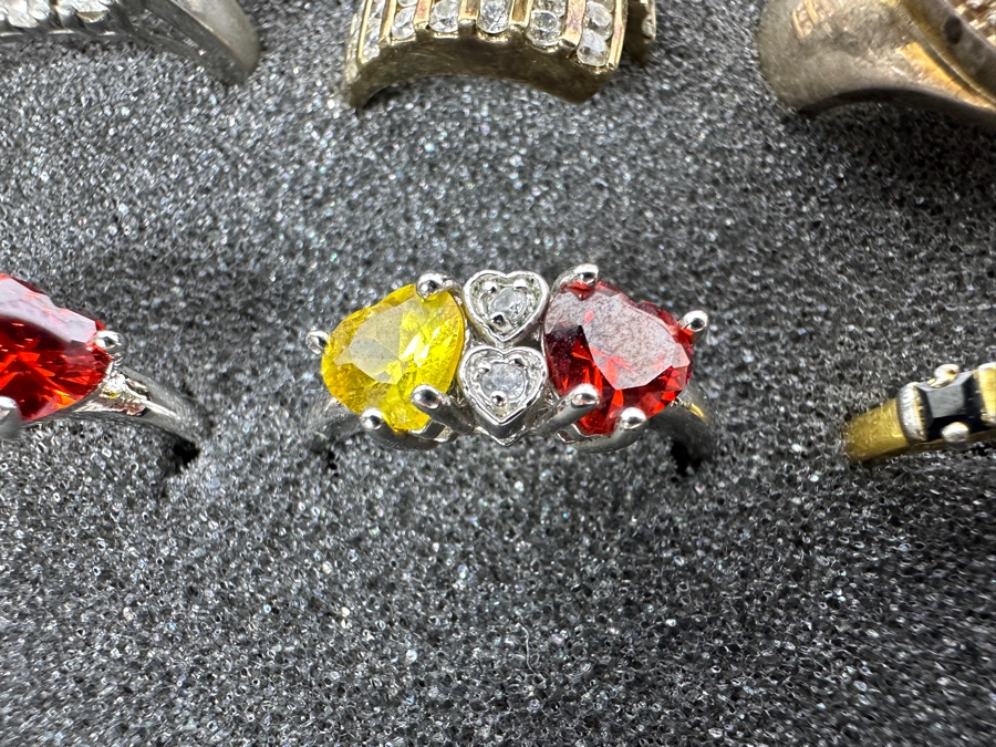 Nine Sterling Silver Rings Of Various Styles And Sizes 57.6g [Photo 9]