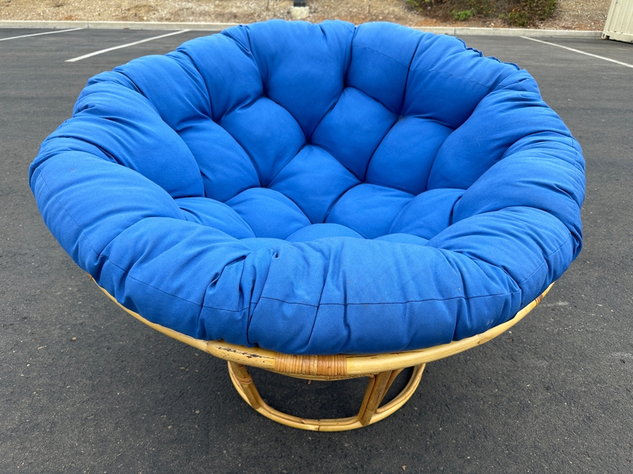 Just Added - Rattan Papasan Chair With Cushion 44W X 25H [Photo 7]