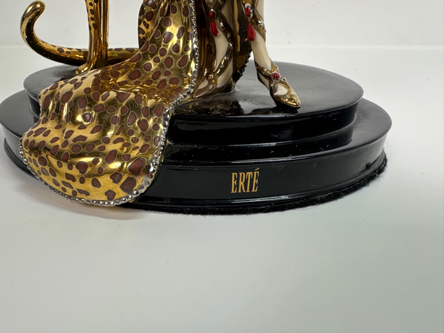 Vintage House Of Erte Ocelot Limited Edition Hand Painted Fine Porcelain Erte Figurine Sevenarts Ltd. The Franklin Mint 9H [Photo 11]