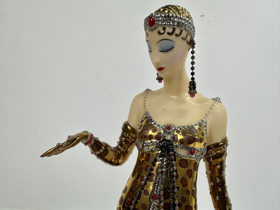 Vintage House Of Erte Ocelot Limited Edition Hand Painted Fine Porcelain Erte Figurine Sevenarts Ltd. The Franklin Mint 9H [Photo 4]