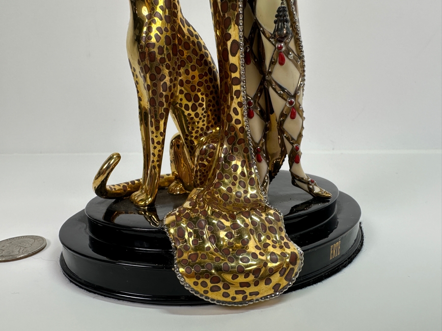 Vintage House Of Erte Ocelot Limited Edition Hand Painted Fine Porcelain Erte Figurine Sevenarts Ltd. The Franklin Mint 9H [Photo 8]