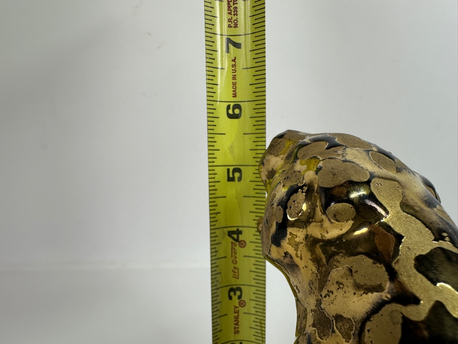 Vintage 24K Gold Plated Porcelain Jaguar Leopard Planter Figurine 9W X 4D X 5.5H [Photo 8]