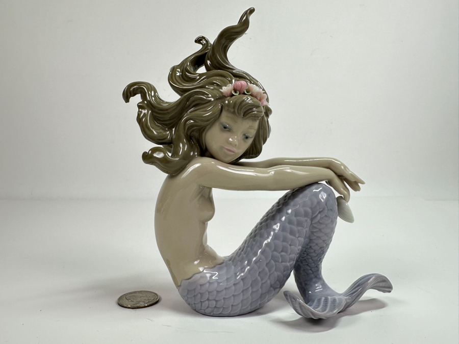 Vintage Lladro Illusion Mermaid Figurine 01001413 6.5H Retails $480 [Photo 2]