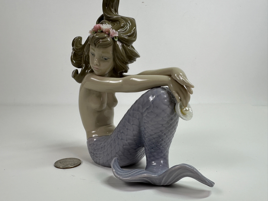Vintage Lladro Illusion Mermaid Figurine 01001413 6.5H Retails $480 [Photo 5]