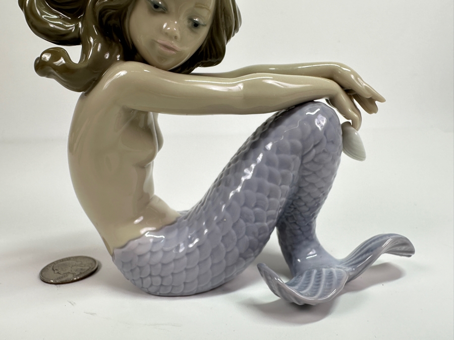Vintage Lladro Illusion Mermaid Figurine 01001413 6.5H Retails $480 [Photo 4]