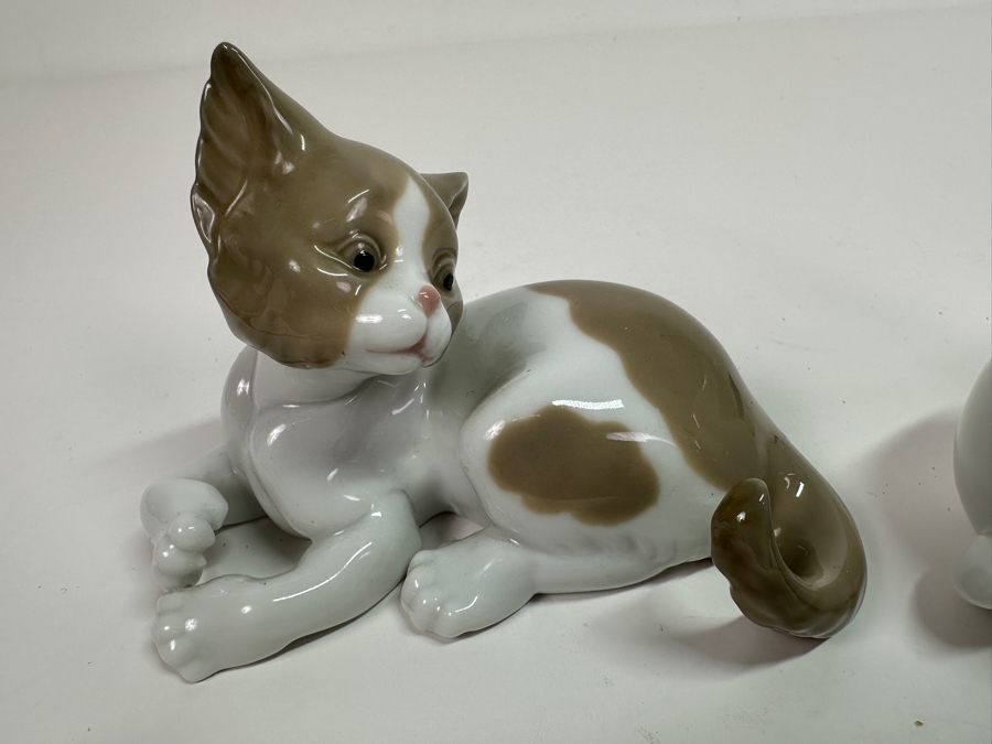 Vintage Lladro Cat & Rabbit Porcelain Figurines 4'H [Photo 6]