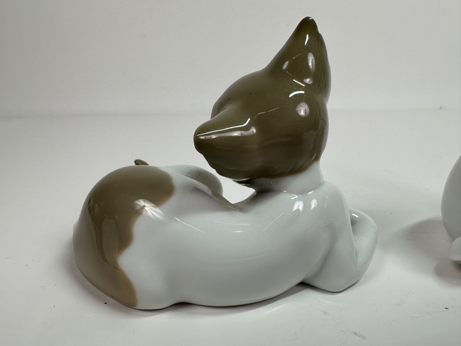 Vintage Lladro Cat & Rabbit Porcelain Figurines 4'H [Photo 7]
