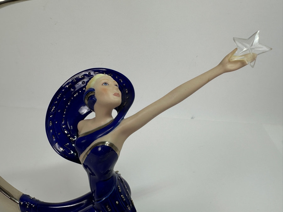 Franklin Mint Moonlight In Platinum By Victoria Oldham Fine Porcelain Figurine 10H Retails $200 [Photo 3]