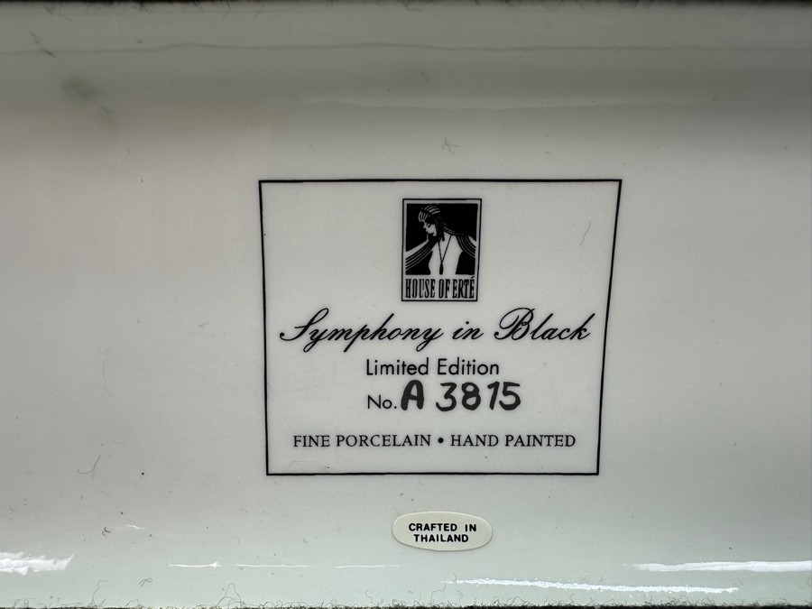 House Of Erte Symphony In Black Limited Edition Hand Painted Fine Porcelain Erte Figurine 9.5W X 3.5D X 10.5H Retails $300 [Photo 9]