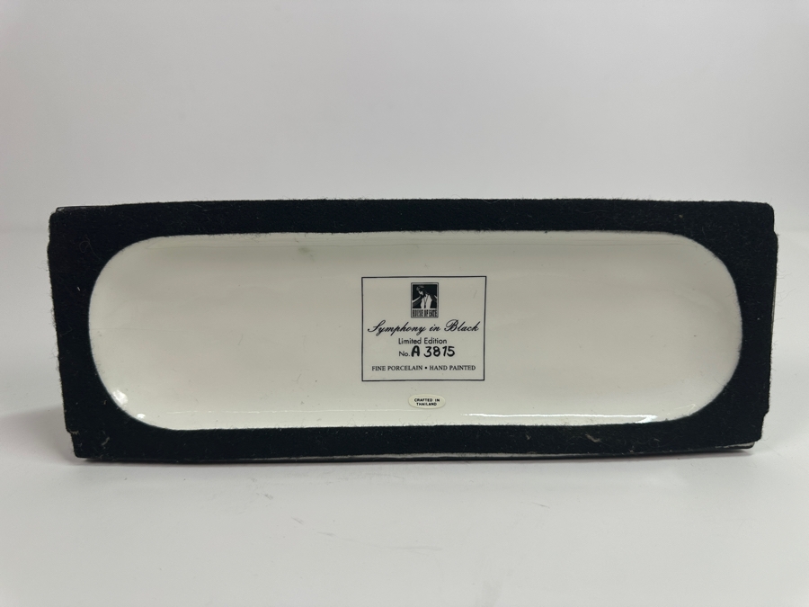 House Of Erte Symphony In Black Limited Edition Hand Painted Fine Porcelain Erte Figurine 9.5W X 3.5D X 10.5H Retails $300 [Photo 8]