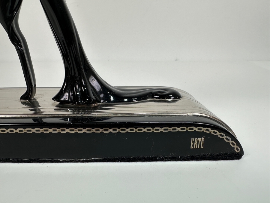 House Of Erte Symphony In Black Limited Edition Hand Painted Fine Porcelain Erte Figurine 9.5W X 3.5D X 10.5H Retails $300 [Photo 3]