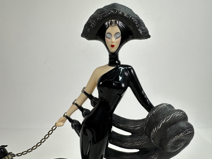 House Of Erte Symphony In Black Limited Edition Hand Painted Fine Porcelain Erte Figurine 9.5W X 3.5D X 10.5H Retails $300 [Photo 5]