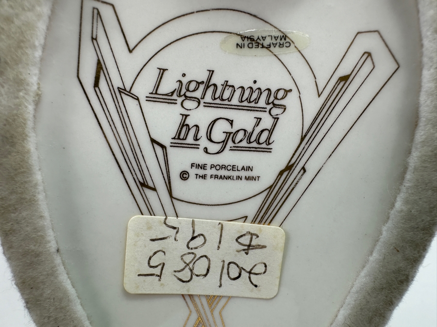 Franklin Mint Lightning In Gold Fine Porcelain Figurine 11.5H Retails $150 [Photo 10]