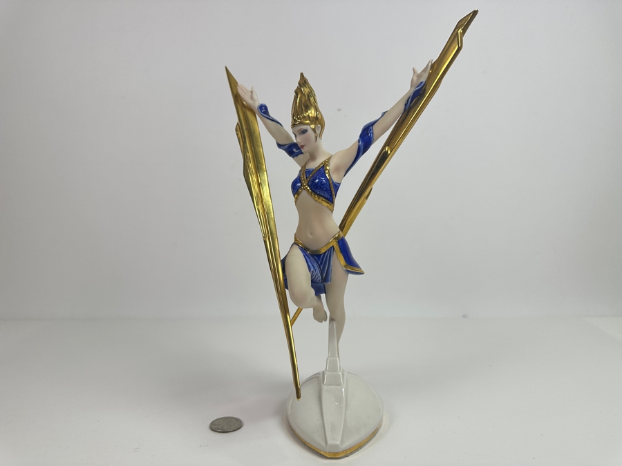 Franklin Mint Lightning In Gold Fine Porcelain Figurine 11.5H Retails $150 [Photo 3]