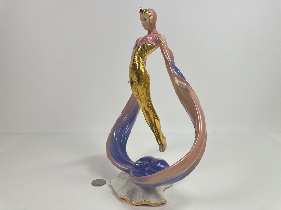 Franklin Mint Daybreak In Gold Fine Porcelain Figurine 11.5H Retails $150 [Photo 7]