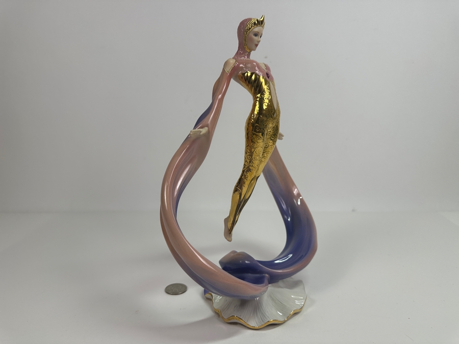 Franklin Mint Daybreak In Gold Fine Porcelain Figurine 11.5H Retails $150 [Photo 5]