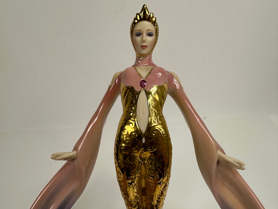 Franklin Mint Daybreak In Gold Fine Porcelain Figurine 11.5H Retails $150 [Photo 4]