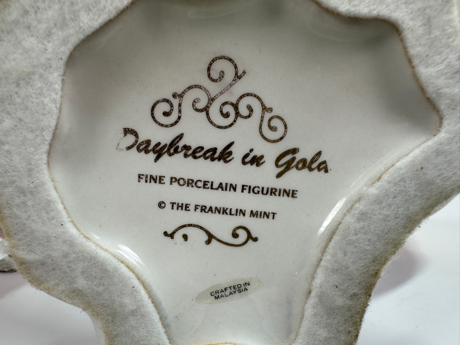 Franklin Mint Daybreak In Gold Fine Porcelain Figurine 11.5H Retails $150 [Photo 9]