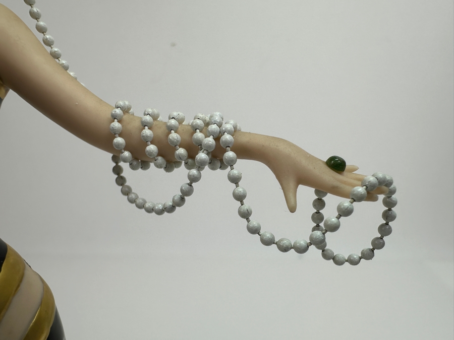 House Of Erte Pearls And Emeralds Limited Edition Hand Painted Fine Porcelain Erte Figurine Franklin Mint 10H Retails $300 [Photo 4]