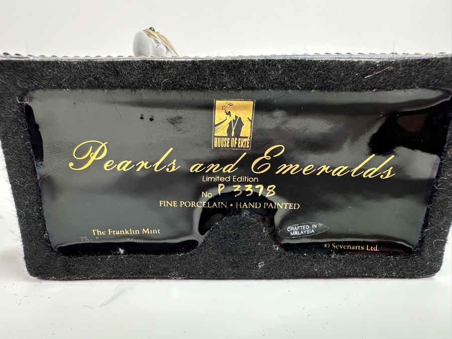 House Of Erte Pearls And Emeralds Limited Edition Hand Painted Fine Porcelain Erte Figurine Franklin Mint 10H Retails $300 [Photo 11]