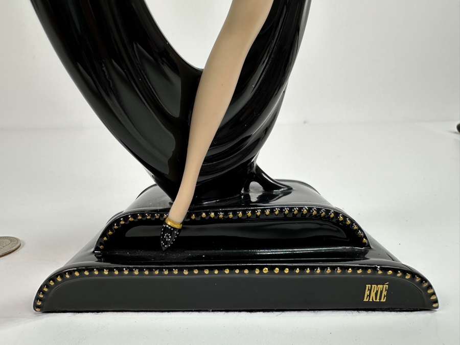 House Of Erte Pearls And Emeralds Limited Edition Hand Painted Fine Porcelain Erte Figurine Franklin Mint 10H Retails $300 [Photo 5]