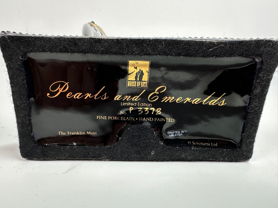 House Of Erte Pearls And Emeralds Limited Edition Hand Painted Fine Porcelain Erte Figurine Franklin Mint 10H Retails $300 [Photo 10]