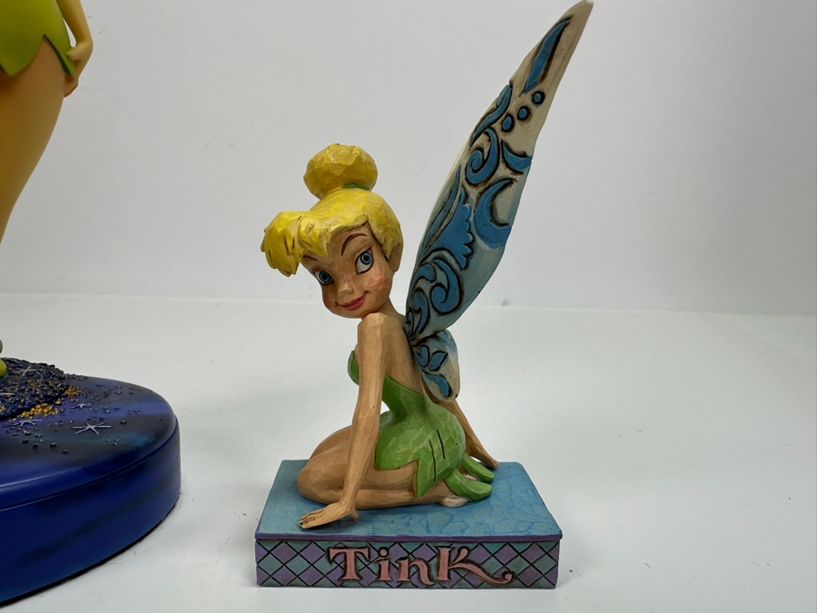 Walt Disney Showcase Collection Tinker Bell 'Pixie Pose' 4008082 Enesco Jim Shore Figurine 5H And Disney Tinker Bell 2000 Markrita Figurine 10H [Photo 2]
